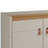Kit Aparador Buffet Mason Com Espelho Caribe Preto L05 Amêndoa Off White - Lyam Decor - 12