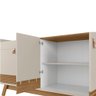 Kit Aparador Buffet Mason Com Espelho Caribe Preto L05 Amêndoa Off White - Lyam Decor - 14