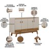 Kit Aparador Buffet Mason Com Espelho Caribe Preto L05 Amêndoa Off White - Lyam Decor - 7
