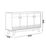 Kit Aparador Buffet Mason Com Espelho Caribe Preto L05 Amêndoa Off White - Lyam Decor - 9