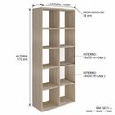 Ver imagem 3 de Kit 2 Estantes para Livros 173x140cm Versatile 20 Nichos Bege