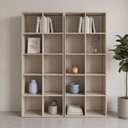 Ver imagem 1 de Kit 2 Estantes para Livros 173x140cm Versatile 20 Nichos Bege