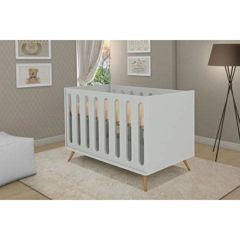 Berço Mini Cama Old New Cinza/nature - Planet Baby