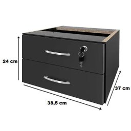 Mesa de Escritório com Gavetas 1,50×0,60m – WORDSTAR – NOGAL MÁLAGA/PRETO - 3