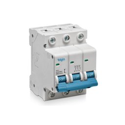 DISJUNTOR DIN TRIPOLAR 63A CURVA C 3KA BRANCO ELGIN - 1