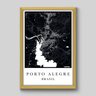 Quadro Mapa Porto Alegre - 30x20cm - Moldura Padrão Madeira - 1
