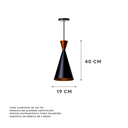 Ver imagem 2 de Kit 2 Lustre Pendente Interno Mesa Jantar Balcão Canadá Cor: Preto Com Topo Cobre