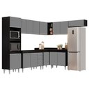Ver imagem 1 de Armário de Cozinha Modulada de Canto 8 Peças Cp01 Balcão Preto/cinza - Lumil