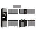 Ver imagem 6 de Armário de Cozinha Modulada de Canto 8 Peças Cp01 Balcão Preto/cinza - Lumil