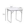 Mesa de Camping Dobrável de Alumínio 80cm x 60cm Branca - 3