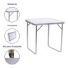 Mesa de Camping Dobrável de Alumínio 80cm x 60cm Branca - 1