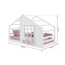 Ver imagem 4 de Cama Montessoriano Casinha com Janela Madeira Maciça Branco/Rosa Housin