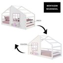 Ver imagem 5 de Cama Montessoriano Casinha com Janela Madeira Maciça Branco/Rosa Housin
