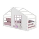 Ver imagem 2 de Cama Montessoriano Casinha com Janela Madeira Maciça Branco/Rosa Housin