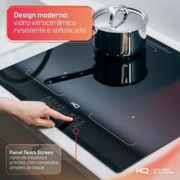 Cooktop de Indução Embutir Hq 4 Bocas Painel Touch Free Zone Preto 7000w Hq-ide7004fz 220v - 9