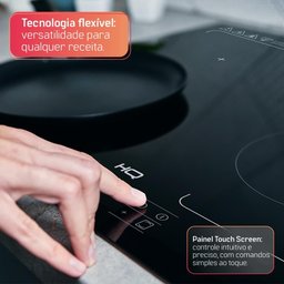 Cooktop de Indução Embutir Hq 4 Bocas Painel Touch Free Zone Preto 7000w Hq-ide7004fz 220v - 7