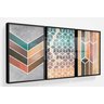 Kit 03 Quadros com Vidro - Decorativos  1,59X0,78 - Geométrico Setas - 1