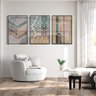 Kit 03 Quadros com Vidro - Decorativos  1,59X0,78 - Geométrico Setas - 2