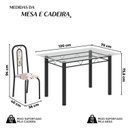 Ver imagem 3 de Conjunto Sala de Jantar com 4 Cadeiras Lívia Preto/Arabesco