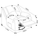 Ver imagem 7 de Poltrona do Papai Reclinável Pietra Glider Giratória Massagem Fh9 Pu Azul - Mpozenato