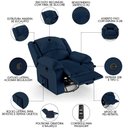 Ver mais imagens de Poltrona do Papai Reclinável Pietra Glider Giratória Massagem Fh9 Pu Azul - Mpozenato