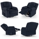 Ver imagem 5 de Poltrona do Papai Reclinável Pietra Glider Giratória Massagem Fh9 Pu Azul - Mpozenato
