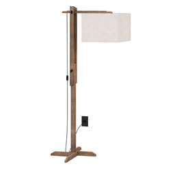 Abajur Luminária De Chão Articulável Quarto/sala/hall Madeir:PALHA - 1