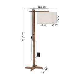 Abajur Luminária De Chão Articulável Quarto/sala/hall Madeir:PALHA - 3