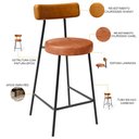Ver imagem 3 de Banqueta Baixa Cozinha Sala Jantar Bancada Milão L02 Couríssimo Whisky Camel - lyam decor