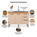 Ver imagem 4 de Balcão Pia 120cm Cozinha sem Tampo Madeira Carvalho Americano Off White Edecasamoveis