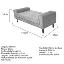 Ver imagem 5 de Recamier Baú Félix Solteiro 160 cm Suede - ADJ Decor - Cinza