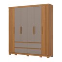 Ver imagem 2 de Guarda Roupa Casal 6 Portas 4 Gavetas com Apliques Ripados Riade
