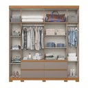 Ver imagem 4 de Guarda Roupa Casal 6 Portas 4 Gavetas com Apliques Ripados Riade