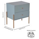 Ver imagem 4 de Mesa de Cabeceira Minimalista com Pés Finos de Ferro - Azul Céu Laca com Puxadores e Pés Rosê