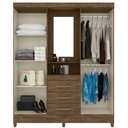 Ver imagem 4 de Guarda Roupa Casal Capri com Espelho 4 Portas Castanho Wood Moval