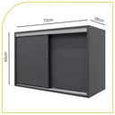 Ver imagem 2 de Armário Aéreo Multiuso 70cm 2 Portas de Correr 100% Mdf Cor:cinza