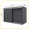 Armário Aéreo Multiuso 70cm 2 Portas de Correr 100% Mdf Cor:cinza - 2