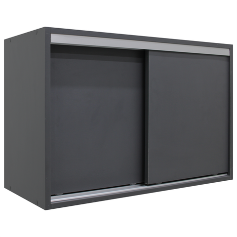 Armário Aéreo Multiuso 70cm 2 Portas de Correr 100% Mdf Cor:cinza