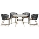 Ver imagem 1 de Mesa com 4 Cadeiras e Noronha Estofado 6 Trama Original Preto