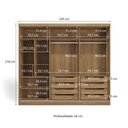 Ver imagem 4 de Guarda-roupa Casal 100% Mdf Kappesberg 3 Portas de Correr 8 Gavetas