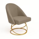 Ver imagem 3 de Cadeira Poltrona Lua Bouclê Base Luxo:capuccino