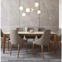 Ver imagem 2 de Mesa Lauren Tampo Off White Fosco Base Natural 210cm - 70558