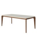 Ver imagem 1 de Mesa Lauren Tampo Off White Fosco Base Natural 210cm - 70558