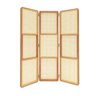 Biombo Ricco 3 Folhas Madeira com Palhinha Amêndoa - 1