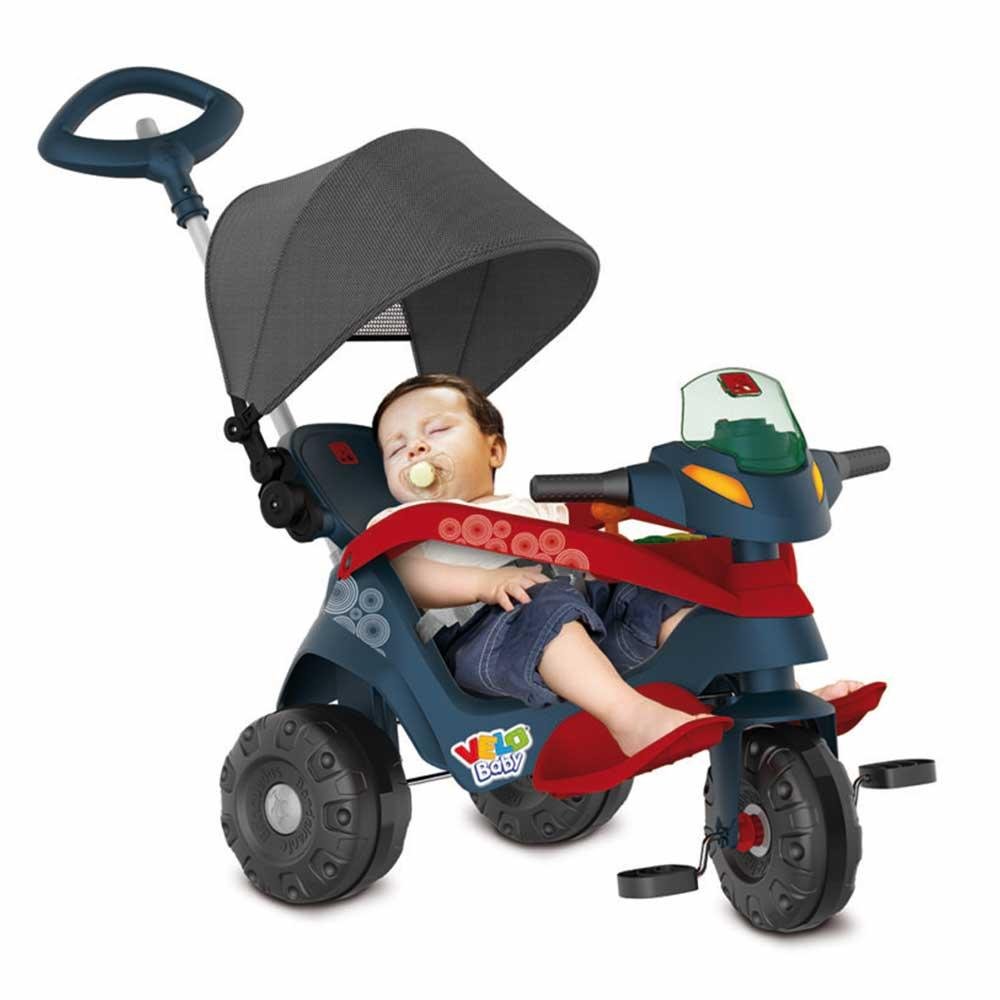 Triciclo Infantil com Empurrador Bandeirante Triciclo Smart Cinza