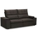 Ver imagem 6 de Sofá Retrátil Reclinável para Sala 3 Lugares 210cm Niels F04 Veludo Marrom Escuro - Lyam Decor