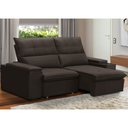 Ver imagem 2 de Sofá Retrátil Reclinável para Sala 3 Lugares 210cm Niels F04 Veludo Marrom Escuro - Lyam Decor