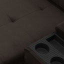 Ver mais imagens de Sofá Retrátil Reclinável para Sala 3 Lugares 210cm Niels F04 Veludo Marrom Escuro - Lyam Decor