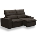 Ver imagem 1 de Sofá Retrátil Reclinável para Sala 3 Lugares 210cm Niels F04 Veludo Marrom Escuro - Lyam Decor