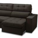 Ver imagem 5 de Sofá 4 Lugares Retrátil Reclinável Chaise Esquerdo 288cm Solin F04 Veludo Marrom Escuro - Lyam